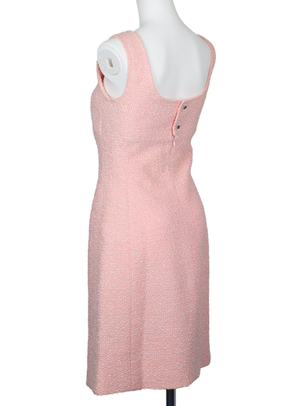 CHANEL Sleeveless Dress, Coco Button, Wool Nylon Blend, Pink, Pre-Owned - Vintage La Charme