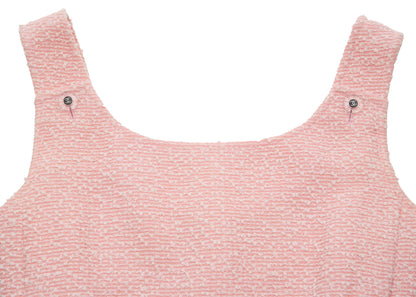 CHANEL Sleeveless Dress, Coco Button, Wool Nylon Blend, Pink, Pre-Owned - Vintage La Charme