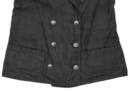 CHANEL Vest, Coco Button, Sleeveless, Black, Silver-Tone Hardware, Pre-Owned - Vintage La Charme
