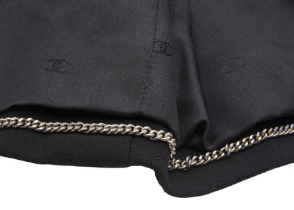 CHANEL Waist Chain Jacket, No Collar, Wool, Black, Gold-Tone Hardware, Pre-Owned - Vintage La Charme