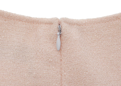 CHANEL Jacket Skirt Set, Coco Button, Wool Blend, Pink, Gold-Tone Hardware, Pre-Owned - Vintage La Charme