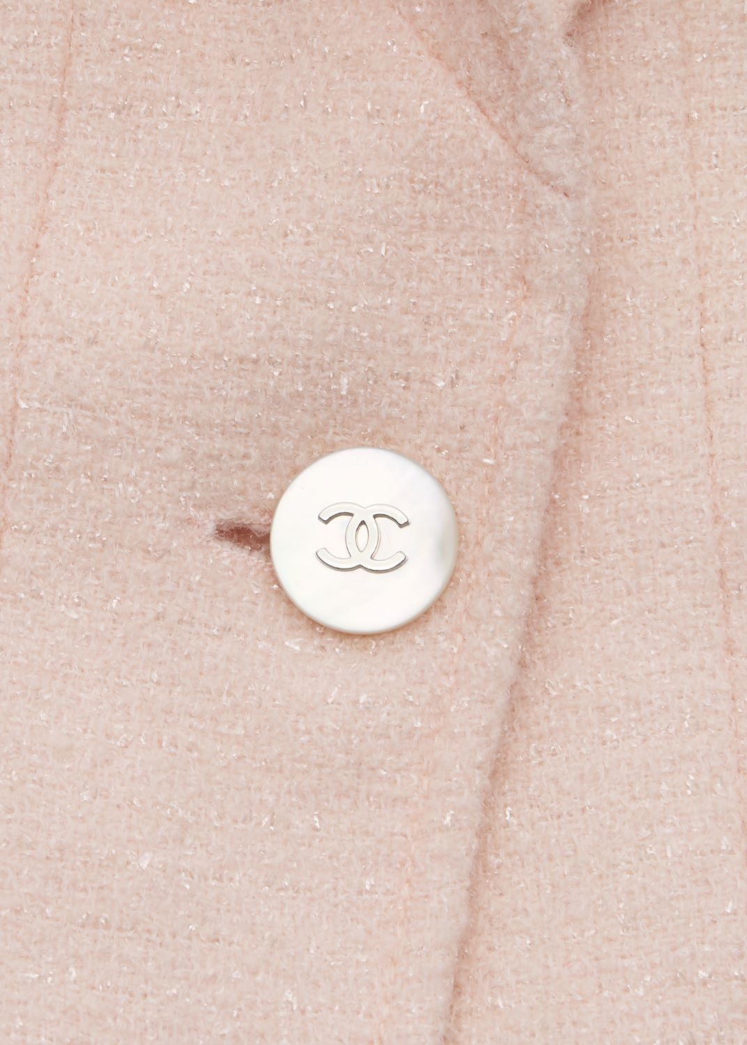 CHANEL Jacket Skirt Set, Coco Button, Wool Blend, Pink, Gold-Tone Hardware, Pre-Owned - Vintage La Charme