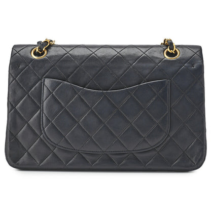 CHANEL Shoulder Bag, Matelasse Turn Lock Double Flap, Lambskin, Black, Gold-Tone Hardware, Pre-Owned - Vintage La Charme