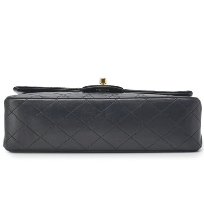 CHANEL Shoulder Bag, Matelasse Turn Lock Double Flap, Lambskin, Black, Gold-Tone Hardware, Pre-Owned - Vintage La Charme