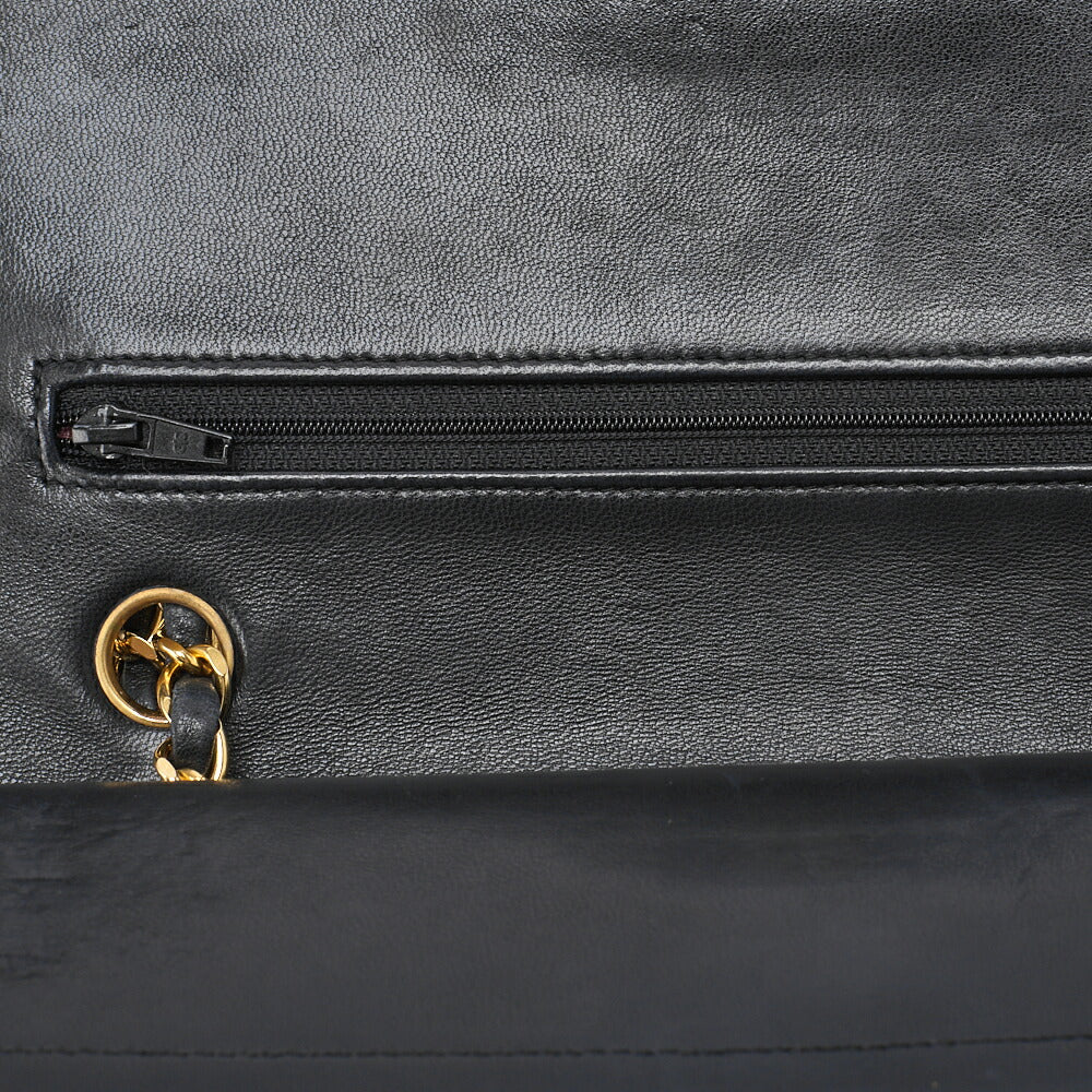 CHANEL Shoulder Bag, Matelasse Turn Lock Double Flap, Lambskin, Black, Gold-Tone Hardware, Pre-Owned - Vintage La Charme