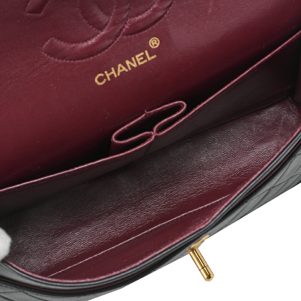 CHANEL Shoulder Bag, Matelasse Turn Lock Double Flap, Lambskin, Black, Gold-Tone Hardware, Pre-Owned - Vintage La Charme