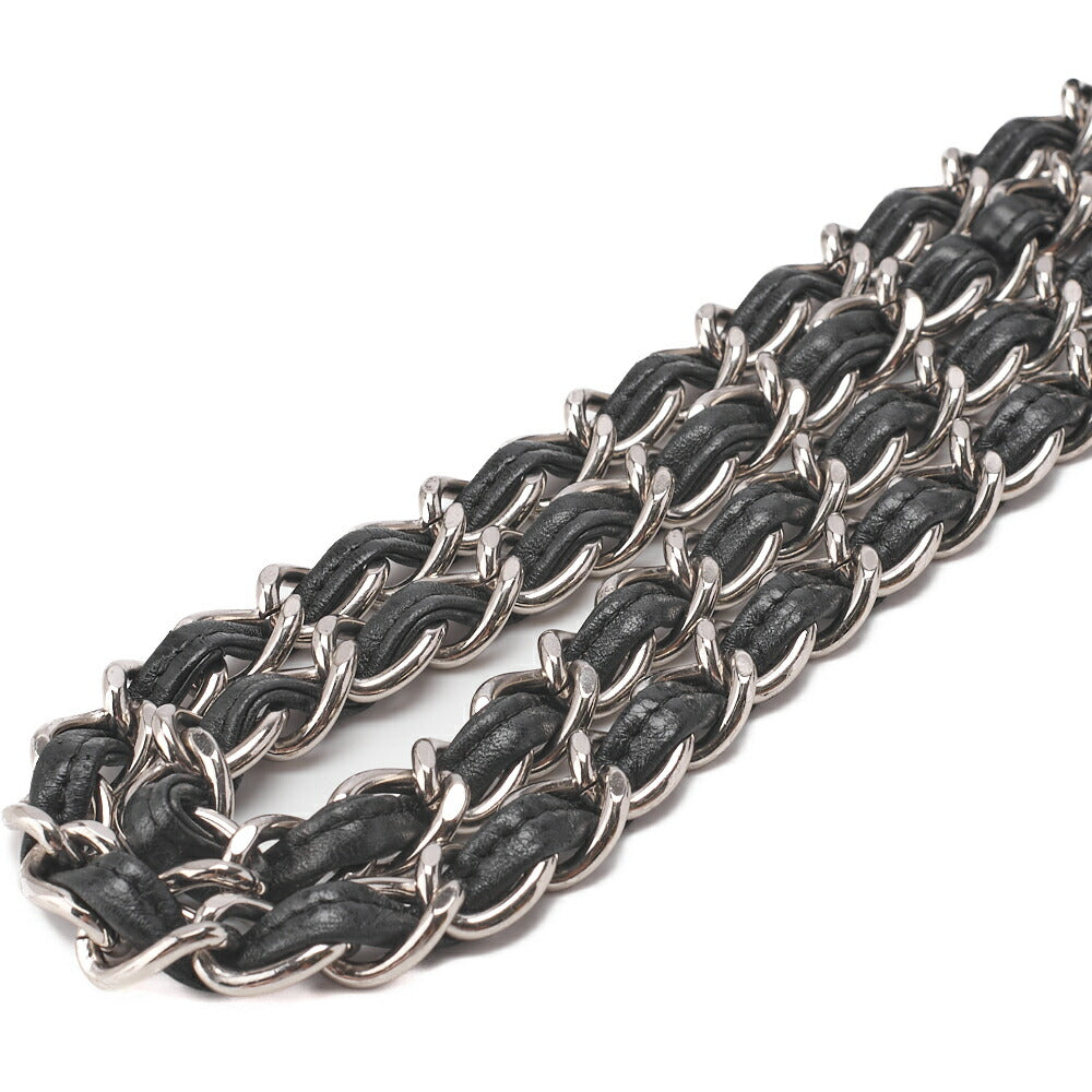 CHANEL Shoulder Bag, Deca Matelasse 30 Turn Lock Chain, Lambskin, Black, Silver-Tone Hardware, Pre-Owned - Vintage La Charme
