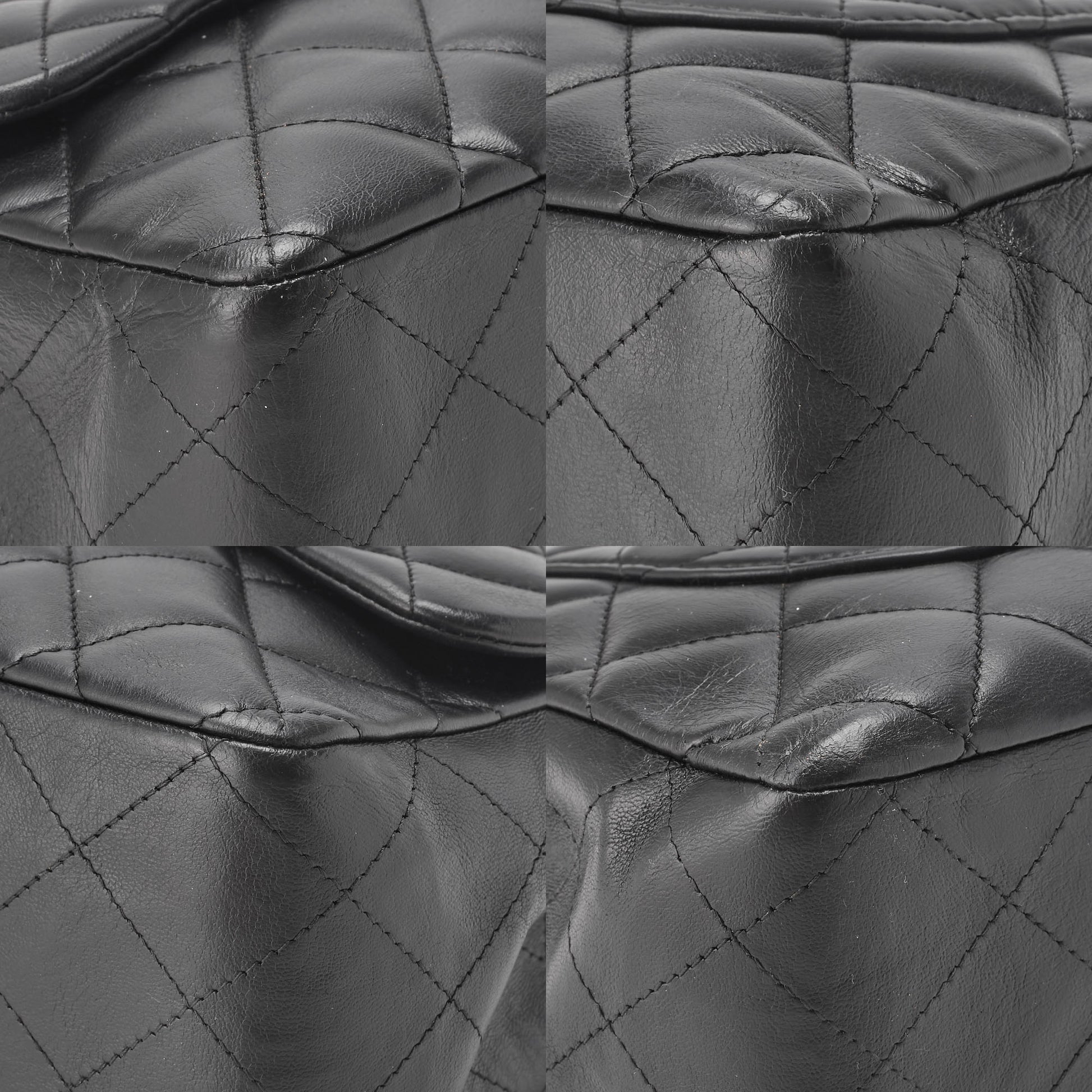 CHANEL Shoulder Bag, Deca Matelasse 30 Turn Lock Chain, Lambskin, Black, Silver-Tone Hardware, Pre-Owned - Vintage La Charme