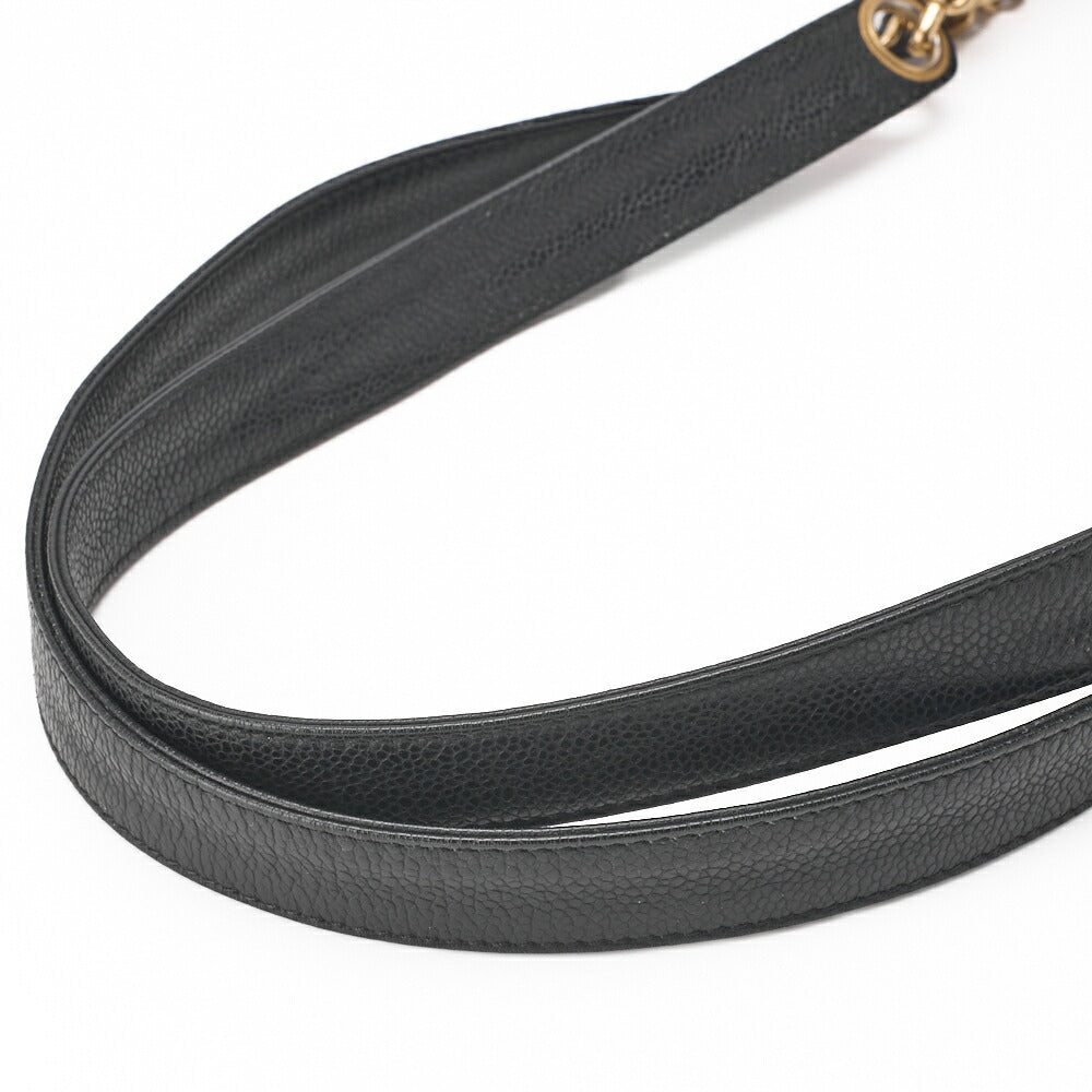CHANEL Shoulder Bag, Triple Coco Double Chain, Caviar Skin, Black, Gold-Tone Hardware, Pre-Owned - Vintage La Charme