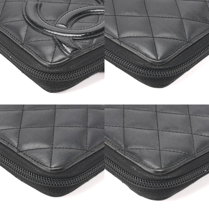 CHANEL Long Wallet, Matelasse, Calfskin, Black, Silver-Tone Hardware, Pre-Owned - Vintage La Charme