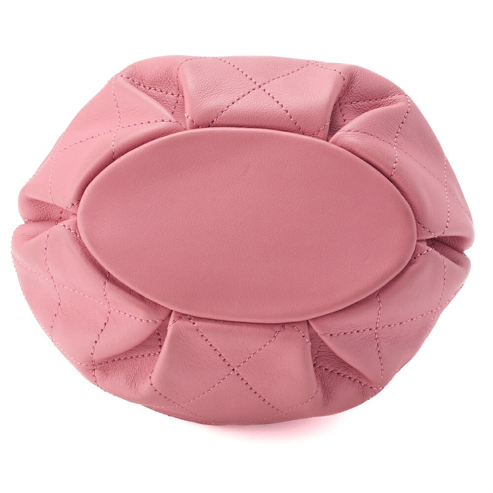 CHANEL Shoulder Bag, Matelasse Drawstring Type, Lambskin, Pink, Gold-Tone Hardware, Pre-Owned - Vintage La Charme