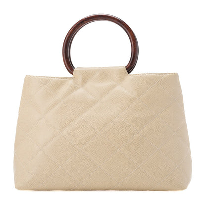 CHANEL Handbag, Matelasse Coco Mark Wood Pattern, Caviar Skin, Beige, Gold-Tone Hardware, Pre-Owned - Vintage La Charme
