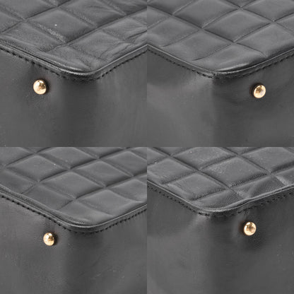 CHANEL Shoulder Bag Chocolate Bar Coco Mark Lambskin Black Gold-Tone Hardware Pre-Owned - Vintage La Charme
