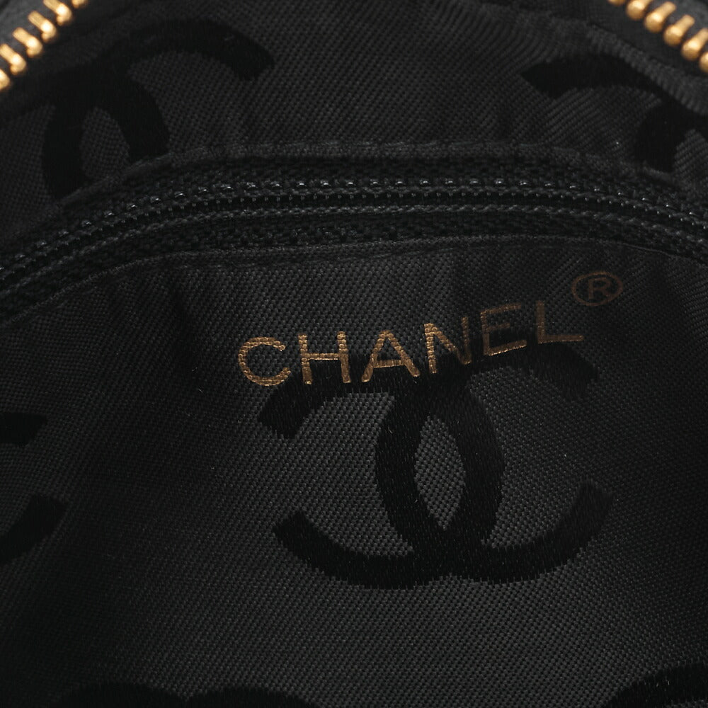 CHANEL Chain Hand Bag V-Stitch Calfskin Black Gold-Tone Hardware Pre-Owned - Vintage La Charme