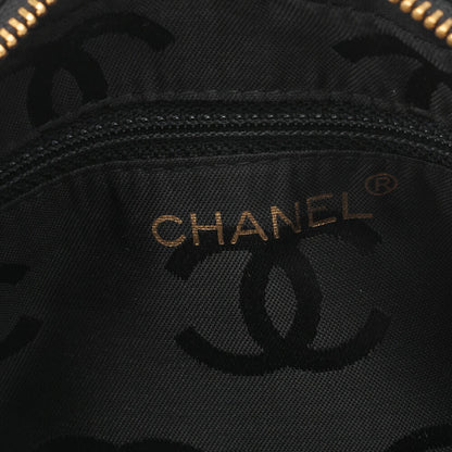 CHANEL Chain Hand Bag V-Stitch Calfskin Black Gold-Tone Hardware Pre-Owned - Vintage La Charme