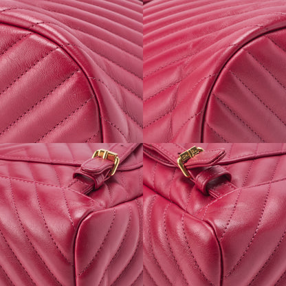 CHANEL Shoulder Backpack Bag V Stitch Turn Lock Lambskin Pink Gold-Tone Hardware Pre-Owned - Vintage La Charme