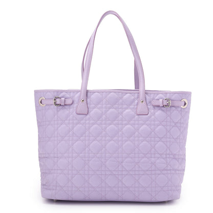 Dior Tote Bag, Lady Dior Panarea Cannage, Coated Canvas, Purple, Silver-Tone Hardware, Pre-Owned - Vintage La Charme