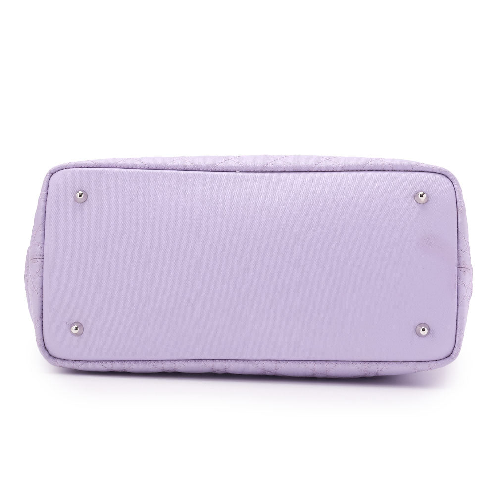 Dior Tote Bag, Lady Dior Panarea Cannage, Coated Canvas, Purple, Silver-Tone Hardware, Pre-Owned - Vintage La Charme