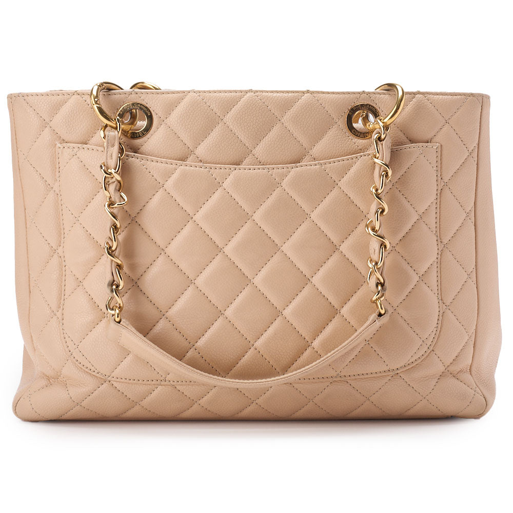 CHANEL Shoulder Bag Matelasse Caviar Skin Beige Silver-Tone Hardware Pre-Owned - Vintage La Charme