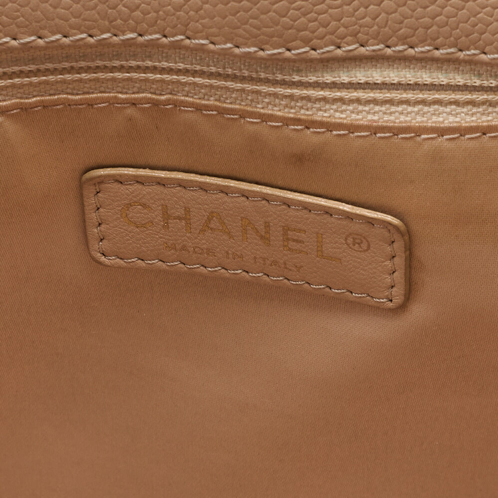 CHANEL Shoulder Bag Matelasse Caviar Skin Beige Silver-Tone Hardware Pre-Owned - Vintage La Charme