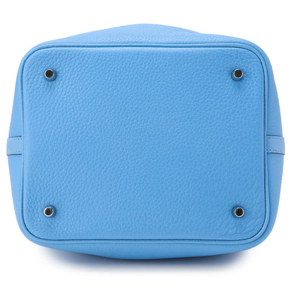 HERMES Picotin Lock MM Handbag Tryon Leather Blue de Nord Silver-Tone Hardware Pre-Owned - Vintage La Charme