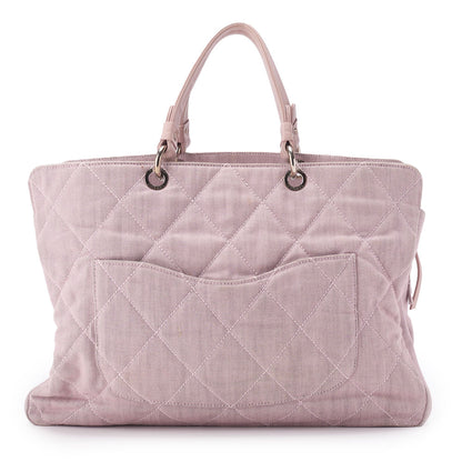 CHANEL Shoulder Bag Handbag Matelasse Coco Mark Canvas Pink Silver-Tone Hardware Pre-Owned - Vintage La Charme