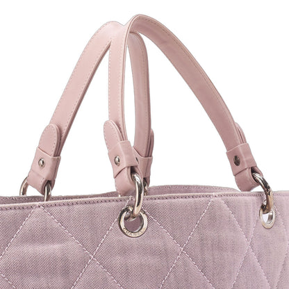 CHANEL Shoulder Bag Handbag Matelasse Coco Mark Canvas Pink Silver-Tone Hardware Pre-Owned - Vintage La Charme