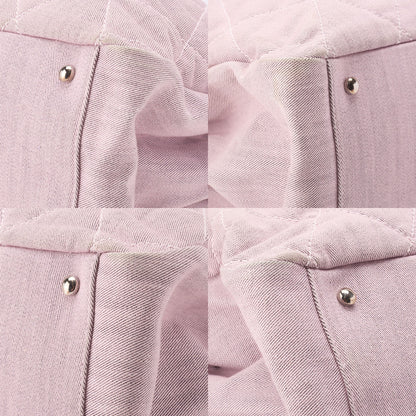 CHANEL Shoulder Bag Handbag Matelasse Coco Mark Canvas Pink Silver-Tone Hardware Pre-Owned - Vintage La Charme