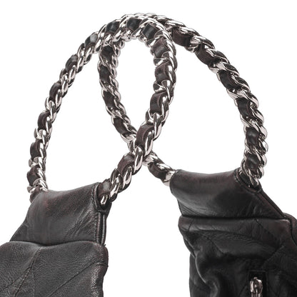 CHANEL Handbag, Matelasse, Chain, Lambskin, Black, Silver-Tone Hardware, Pre-Owned - Vintage La Charme