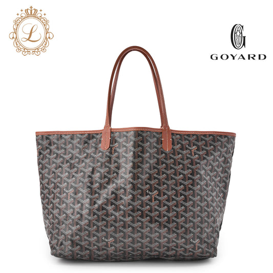 GOYARD Saint Louis PM Tote Bag, Coated Canvas, Black, Silver-Tone Hardware, Pre-Owned - Vintage La Charme
