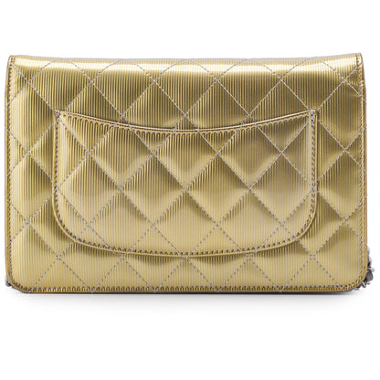 CHANEL Chain Wallet, Matelasse, Enamel Gold, Silver Hardware, Pre-Owned - Vintage La Charme