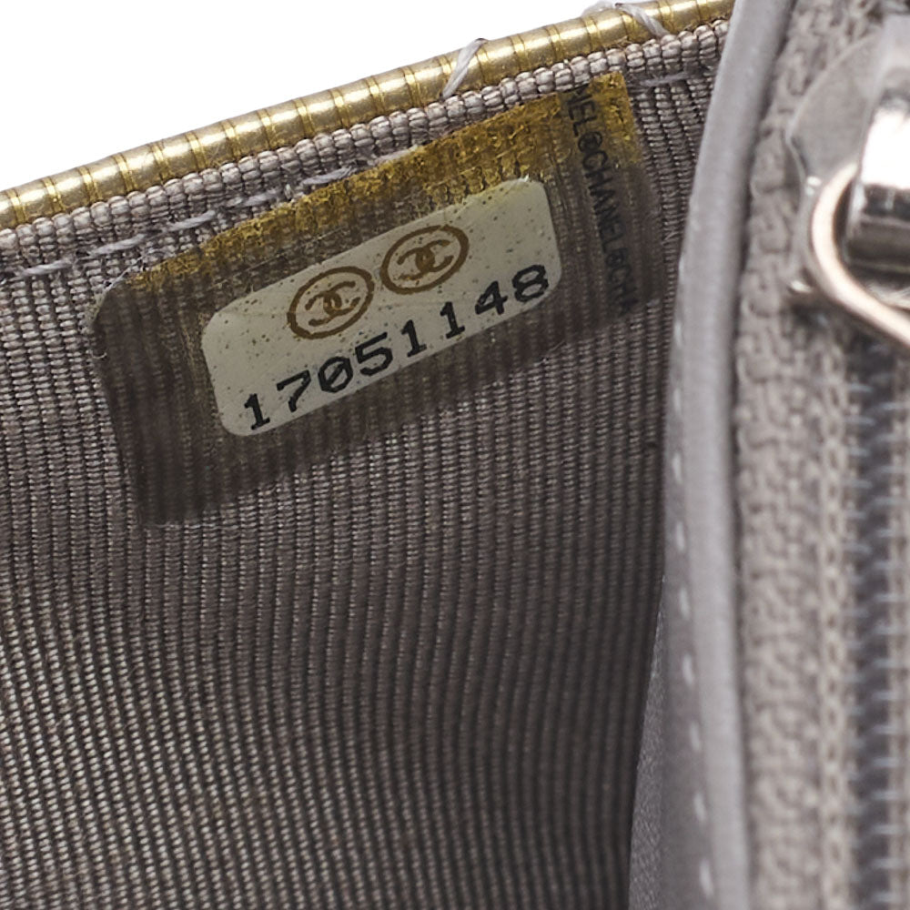 CHANEL Chain Wallet, Matelasse, Enamel Gold, Silver Hardware, Pre-Owned - Vintage La Charme