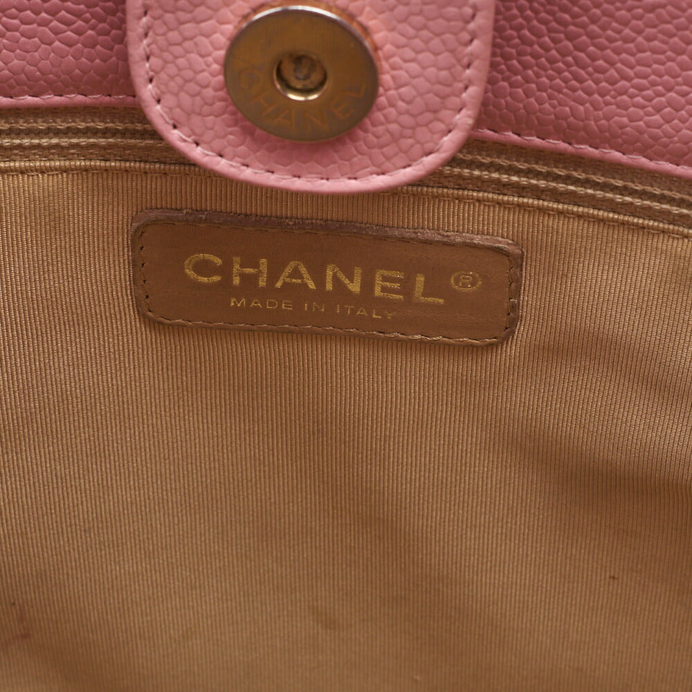 CHANEL Tote Bag Matelasse Caviar Skin Pink Gold-Tone Hardware Pre-Owned - Vintage La Charme