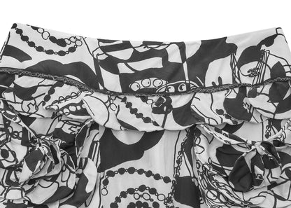 CHANEL Skirt, Camellia Coco Mark Logo, Silk, Black, Gold-Tone Hardware, Pre-Owned - Vintage La Charme