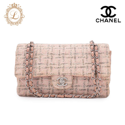 CHANEL Shoulder Bag, Matelasse Turn Lock, Jersey, Pink, Silver-Tone Hardware, Pre-Owned - Vintage La Charme