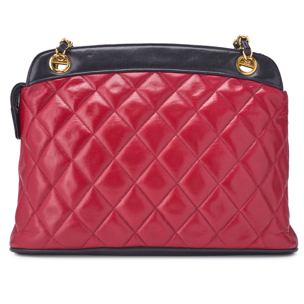 CHANEL Shoulder Bag Mini Matelasse Coco Charm Bicolor Lambskin Black Gold-Tone Hardware Pre-Owned - Vintage La Charme