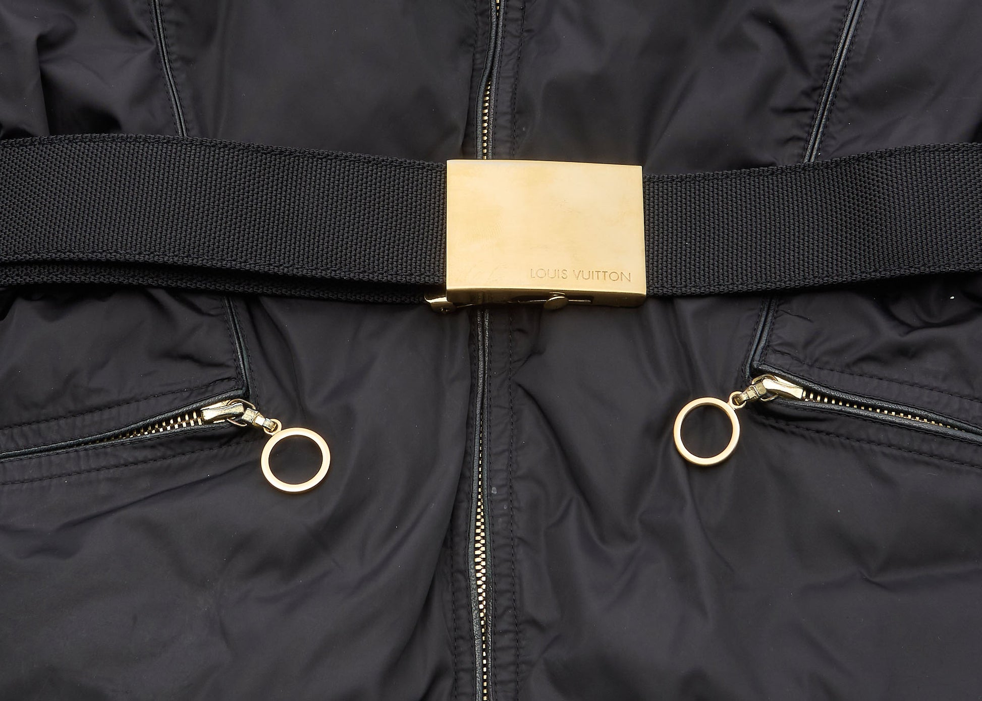 Louis Vuitton Down Jacket, Monogram, Wool, Black, Silver-Tone Hardware, Pre-Owned - Vintage La Charme