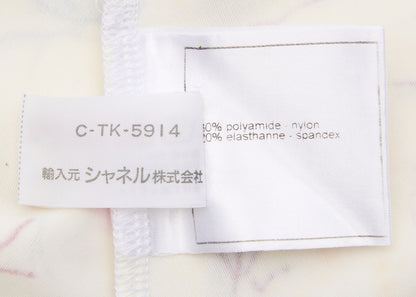 CHANEL Sleeveless Dress, Camellia Logo, Nylon Blend, Ivory, Silver-Tone Hardware, Pre-Owned - Vintage La Charme