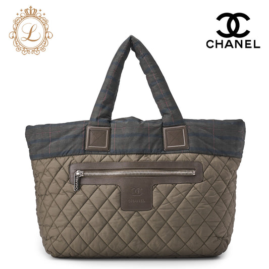 CHANEL Tote Bag Matelasse Nylon Glynn Color Silver-Tone Hardware Pre-Owned - Vintage La Charme
