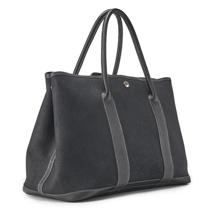 HERMES Garden Party PM Tote Bag Toile Offiche Black Silver-Tone Hardware Pre-Owned - Vintage La Charme