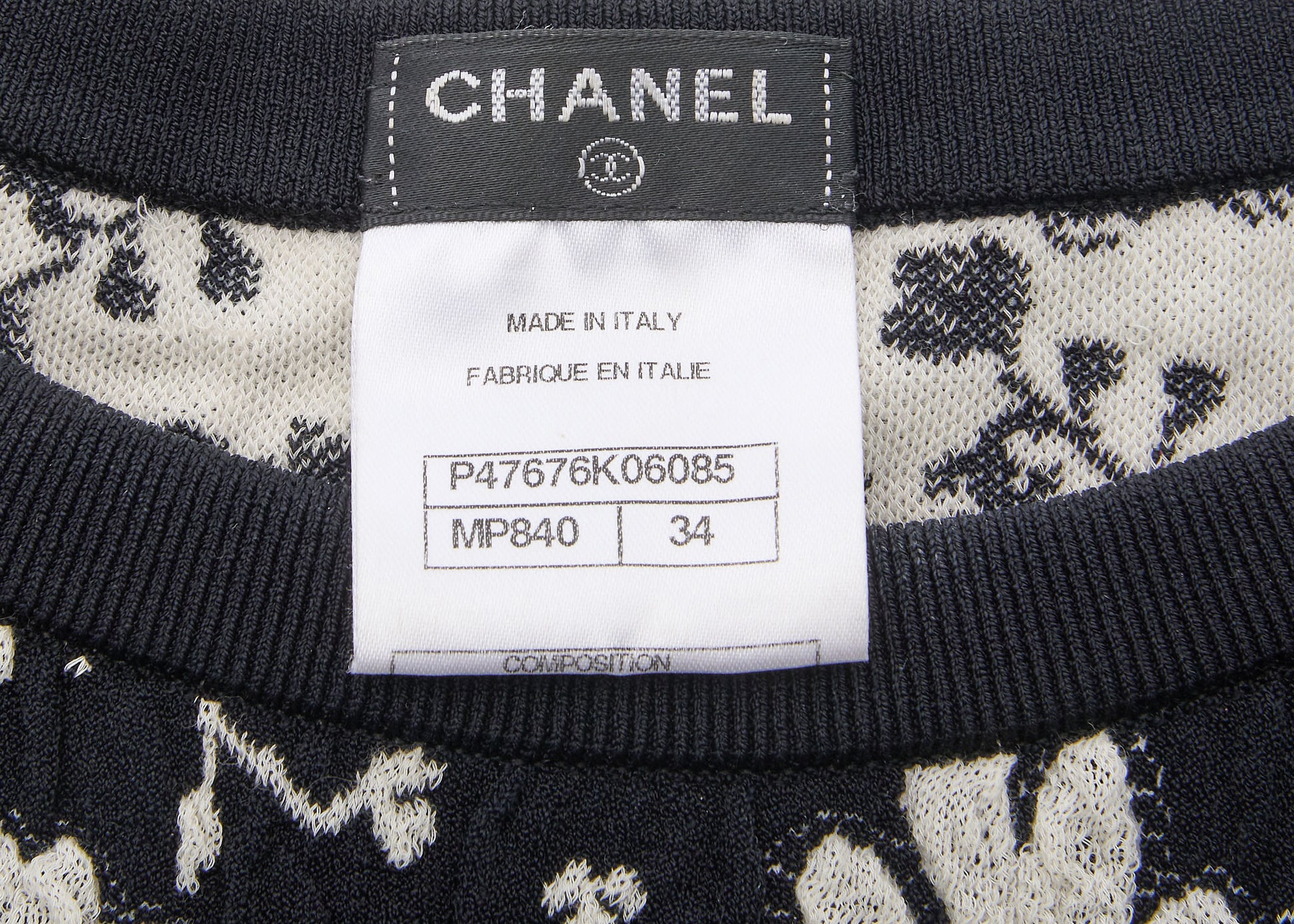 CHANEL Short Sleeve Dress, Floral Coco Button, Nylon Blend, Black, Gold-Tone Hardware, Pre-Owned - Vintage La Charme