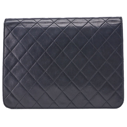 CHANEL Shoulder Bag, Matelasse, Push Lock, Lambskin, Black, Gold-Tone Hardware, Pre-Owned - Vintage La Charme