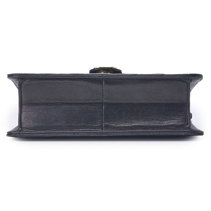 CHANEL Shoulder Bag, Matelasse, Push Lock, Lambskin, Black, Gold-Tone Hardware, Pre-Owned - Vintage La Charme