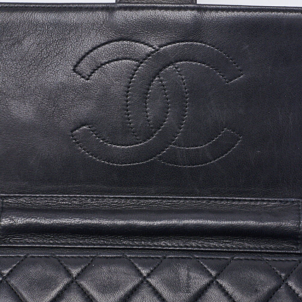 CHANEL Shoulder Bag, Matelasse, Push Lock, Lambskin, Black, Gold-Tone Hardware, Pre-Owned - Vintage La Charme