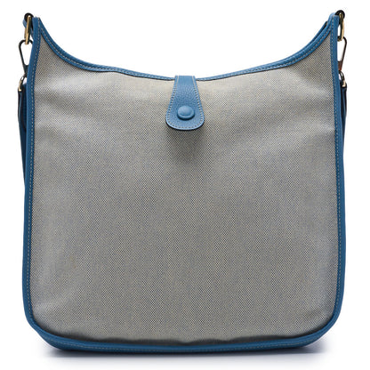 HERMES Shoulder Bag, Evelyn GM 1 Ann, Toile, Ash Blue Jean, Gold-Tone Hardware, Pre-Owned - Vintage La Charme