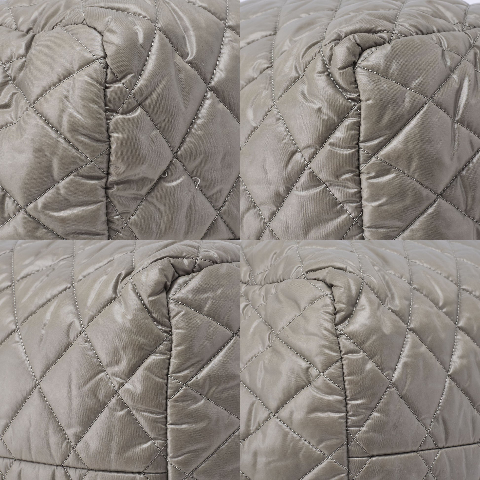 CHANEL Shoulder Tote Bag Coco Cocoon Nylon Khaki Silver-Tone Hardware Pre-Owned - Vintage La Charme