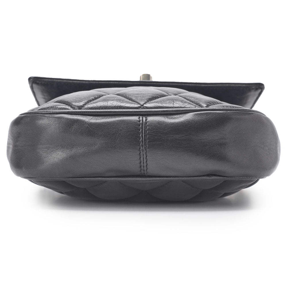 CHANEL Shoulder Bag, Matelasse Vertical Straight Flap, Lambskin, Black, Gold-Tone Hardware, Pre-Owned - Vintage La Charme