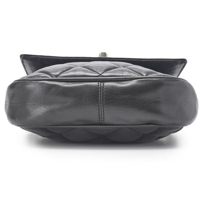 CHANEL Shoulder Bag, Matelasse Vertical Straight Flap, Lambskin, Black, Gold-Tone Hardware, Pre-Owned - Vintage La Charme