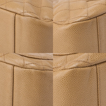 CHANEL Shoulder Bag Matelasse Coco Mark Caviar Skin Beige Gold-Tone Hardware Pre-Owned - Vintage La Charme