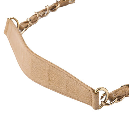 CHANEL Shoulder Bag Matelasse Coco Mark Caviar Skin Beige Gold-Tone Hardware Pre-Owned - Vintage La Charme